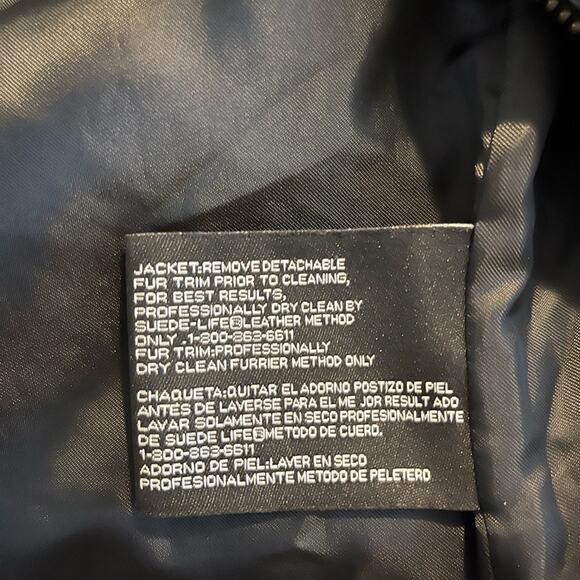 Womens Leather & Fur Collar Jacket Mob Wives Biker Moto Size M Espresso - Picture 7 of 9